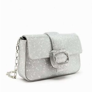 Zara Rhinestone purse silver